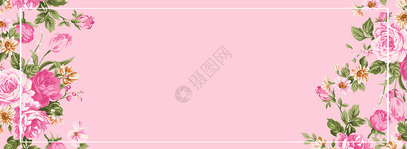 西方婚礼素材粉色banner设计图片