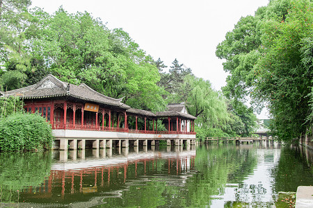 水上园林亭子亭榭建筑背景图片