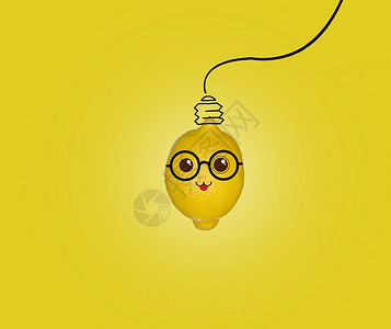 柠檬味道的灯泡背景图片