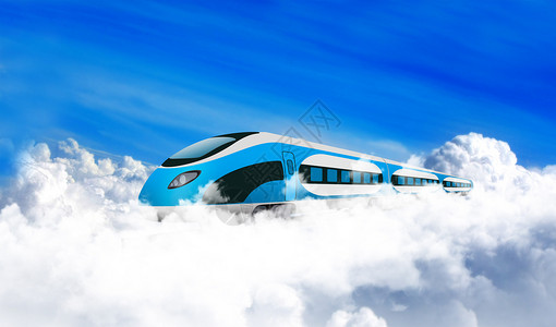 白风景云中火车设计图片