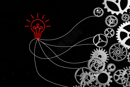 灯泡与设备创意团队合作商务背景设计图片