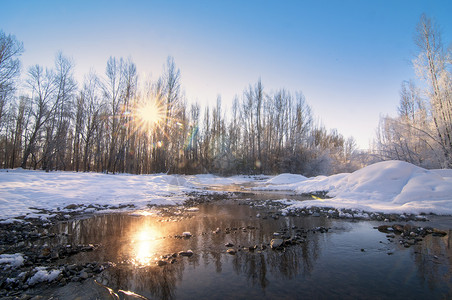 冬日暖阳背景图片