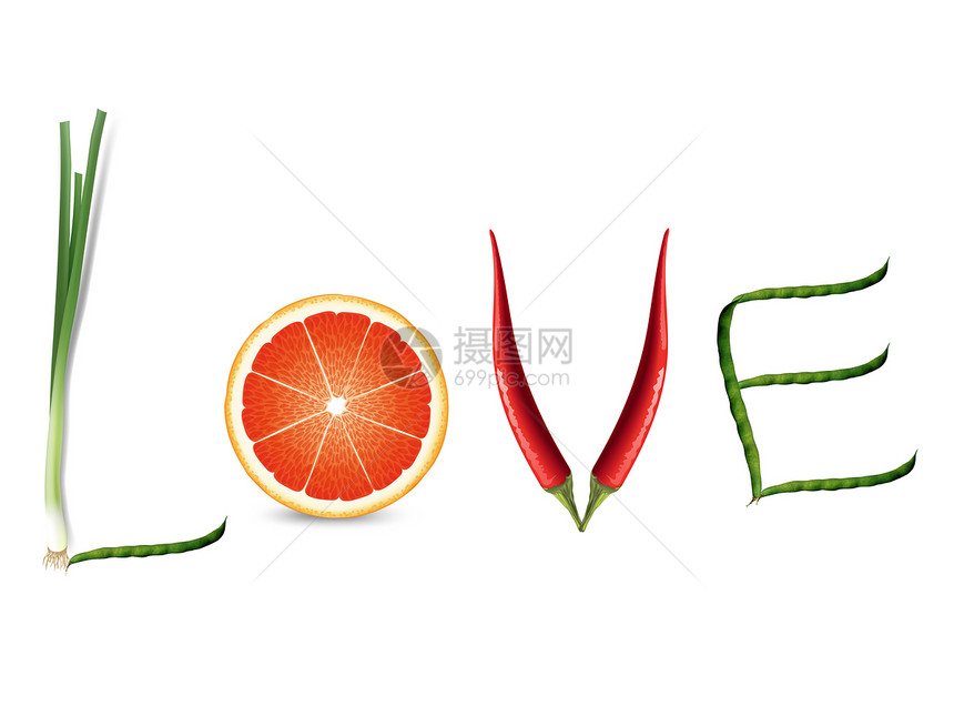 创意蔬菜字母图片