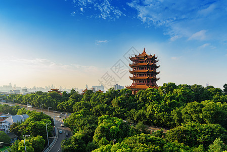 武汉城市图武汉黄鹤楼风光背景