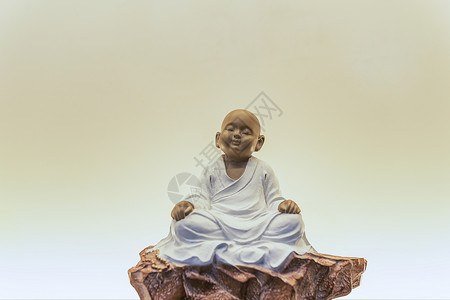 佛教禅宗打坐的小和尚背景