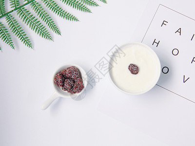 美味酸奶酸奶水果高清图片