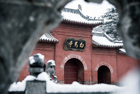 雪源软胶囊释源祖庭，白马驮经背景