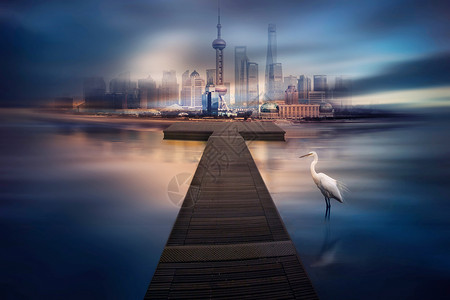 上海民生码头合成视觉系城市设计图片
