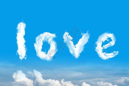 夏天字体LOVE-天空创意云背景