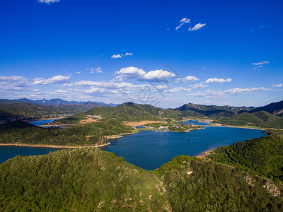平谷航拍北京郊区金海湖背景