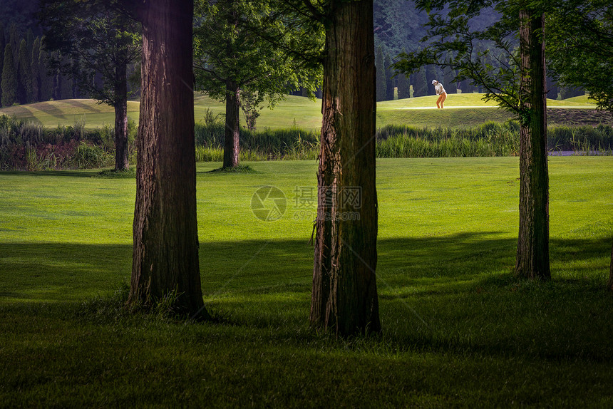 高尔夫球场夜景图片