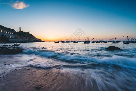 舟山朱家尖海岸海岛沙滩海湾背景