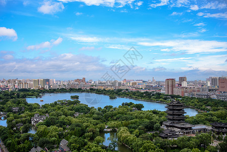 大明湖全景旅行城市高清图片