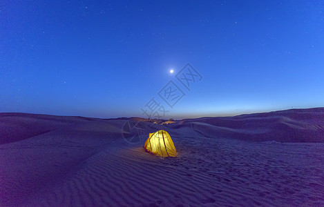 沙漠露营沙漠夜景高清图片