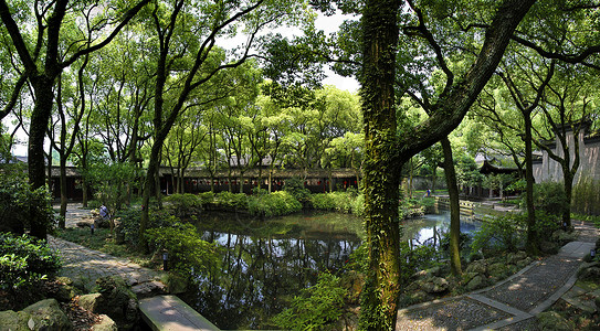 苏州全景园林背景