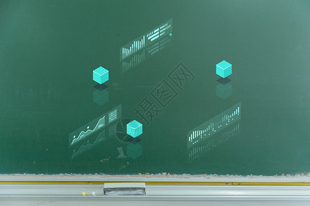 鼠标指针素材黑板上的计算机数据图设计图片