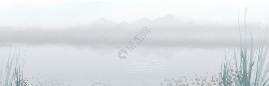 中国风04水墨画淡薄的高清图片