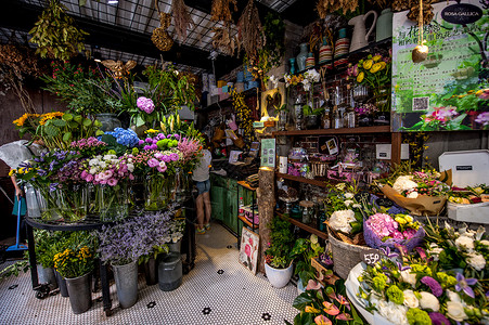 精品花店小资的花店背景