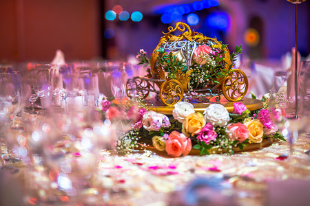 婚礼用花素材南瓜马车装饰花背景