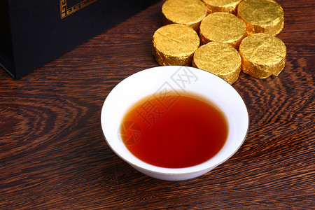 普洱茶原图茶汤大红袍背景图片