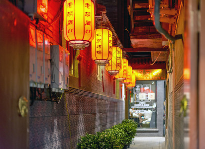 北京烤鸭吃饭灯笼高清图片