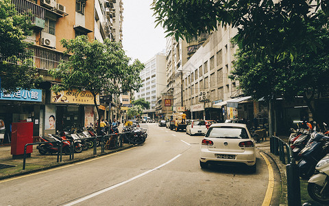 楼宇线条澳门街景背景