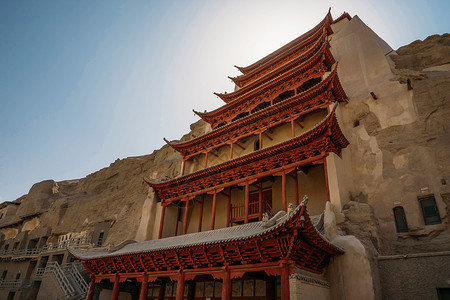 法门寺佛风景敦煌莫高窟背景