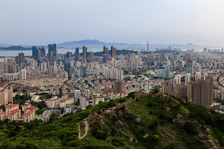 依山傍水青岛城市风光背景