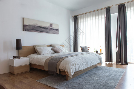 家具窗帘双床高清图片