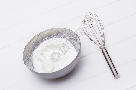 白色奶油不锈钢甜品叉高清图片