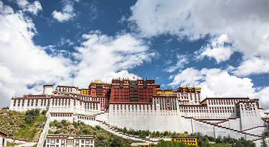 西藏拉萨布达拉宫正面照背景