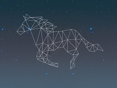 马驴在星空下奔跑的马设计图片