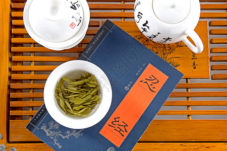 一组书一组茶的产品静物摄影背景