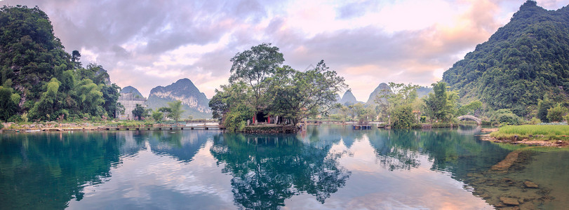 泉阳泉广西靖西鹅泉全景图背景