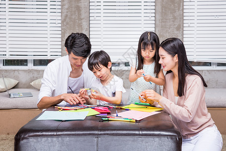 父母教孩子学习爸爸妈妈教孩子画画背景