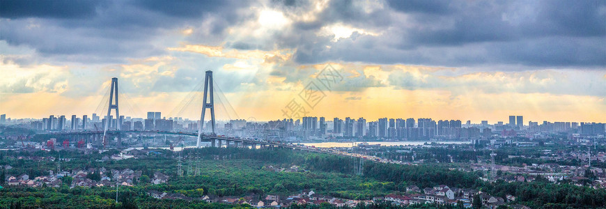 云层城市天空之城背景