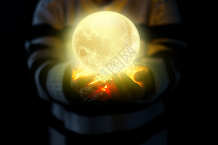 黄色的月亮科幻背景设计图片