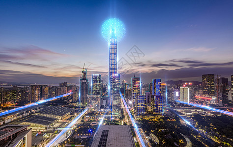 城市夜景能量球图片