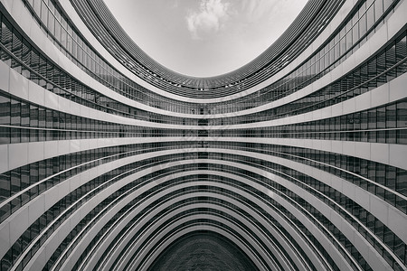 黑白商业素材北京现代商业建筑背景