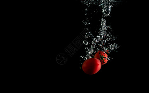 红黑色的素材水洗小番茄背景