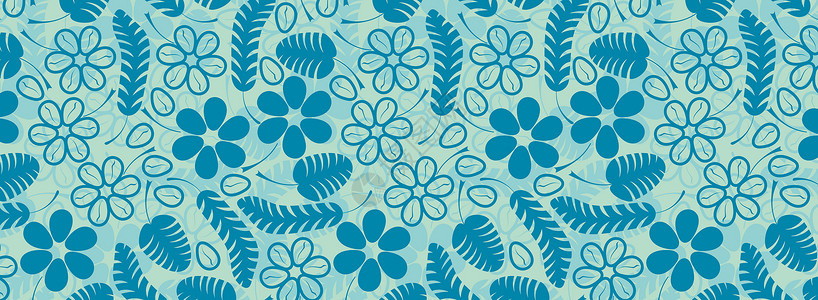 手绘植物蓝盆花banner背景设计图片