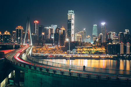 重庆繁华夜景重庆渝中区夜景背景