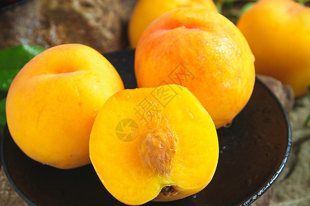 黄桃新鲜水果高清图片素材