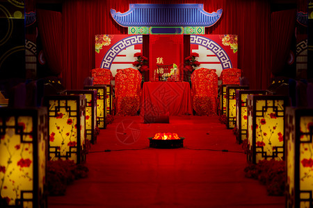 结婚指示牌中式传统婚礼背景