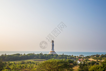 三亚地标海南三亚南海观音背景