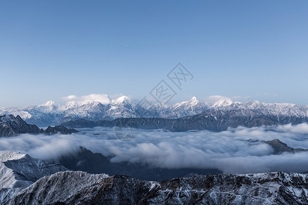 旅行圣地四川牛背山云海背景