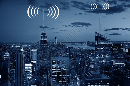 高楼无线发射台城市科技设计图片