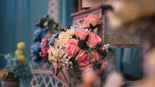 婚礼瞬间小清新鲜花背景高清图片