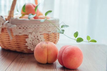 夏日水果水蜜桃桃子背景图片