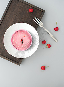 樱桃盘子早饭时间设计图片